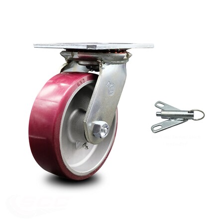 Service Caster 6 Inch Heavy Duty Poly on Aluminum Caster with Ball Bearing and Swivel Lock SCC SCC-35S620-PAB-BSL